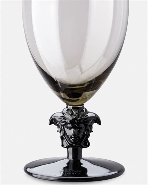 versace black glass stem|Medusa Lumière Haze White Wine Set Black .